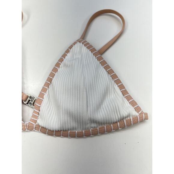 Womens Cupshe Bay of Angles White Crochet Bikini Swim Top - Picture 3 of 7